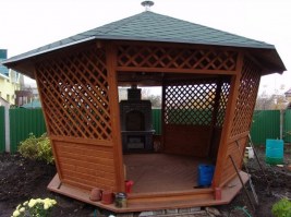 Беседка садовая деревянная 0877