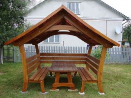Беседка из дерева для дачи 0872
