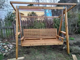 Качели садовые из массива сосны ЭКО 0048