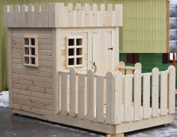 Игровой домик для детей БАШНЯ с террасой 0097