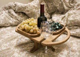 Винный столик + менажница-поднос (дуб) 0082