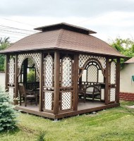 Деревянная садовая беседка 0392