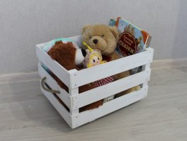 Ящик для хранения из дерева на колесиках 0028