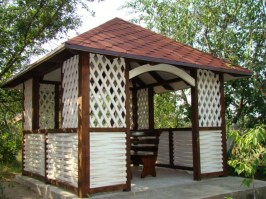 Деревянная садовая беседка 0436