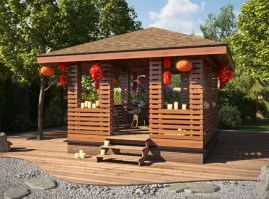 Беседка садовая деревянная 0284