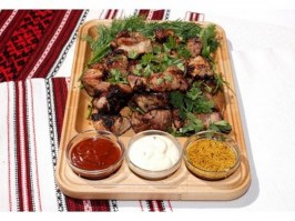 Доска для подачи закусок и мясных блюд (бук) 0020