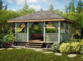 Беседка садовая деревянная 0292