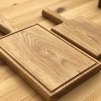 Набор разделочных досок из дуба + подставка 0009