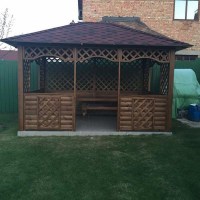 Беседка деревянная прямоугольная 0372