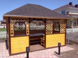 Беседка деревянная прямоугольная 0730