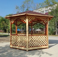 Деревянная шестигранная беседка под заказ 0287