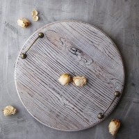 Поднос из дерева круглый 0004