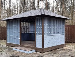 Деревянная садовая беседка 0860