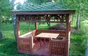 Беседка квадратная открытая 0350