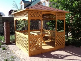 Беседка садовая деревянная для дачи в Минске 0385