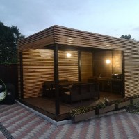 Летняя деревянная беседка 0992