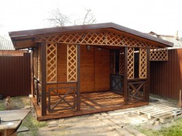 Беседка садовая из дерева прямоугольная 0904