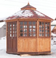 Беседка шестигранная застекленная 0464