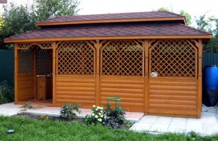 Деревянная садовая беседка 0745