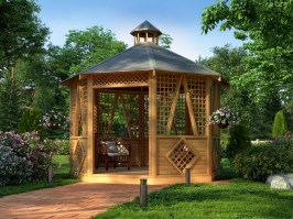Беседка садовая из дерева 0831