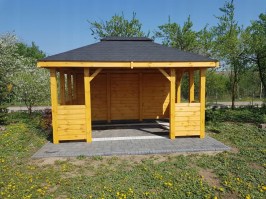 Деревянная садовая беседка 0695