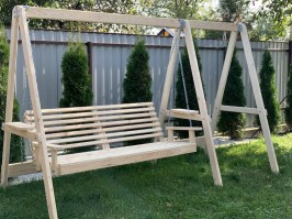 Качели садовые из массива сосны 