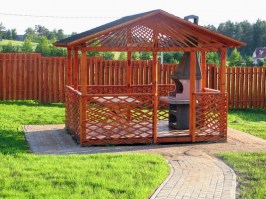 Деревянная беседка  для дачи 0398