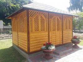 Деревянная садовая беседка 0727