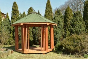 Деревянная шестигранная беседка 0642