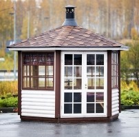 Беседка застекленная закрытая 0360