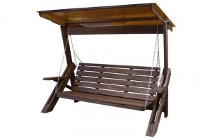 Качели садовые деревянные (с раскладной спинкой) 0034