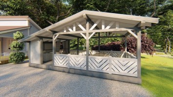 Деревянная садовая беседка 1048