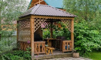 Беседка садовая деревянная 0412