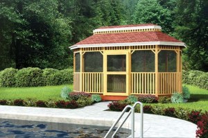 Беседка деревянная садовая овальная 0383