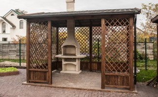 Беседка деревянная из пергол 0519