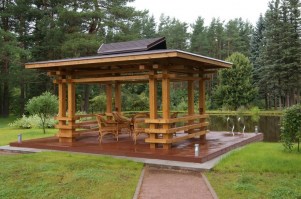 Деревянная садовая беседка 0661