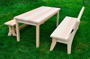 Комплект мебели садовой деревянной (стол и две скамейки) 0040