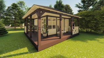 Беседка с террасой 1116