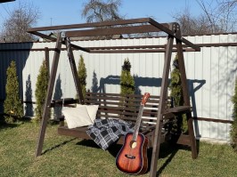 Качели садовые из массива сосны ЭКО 0065