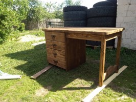 Стол письменный под старину из массива сосны в Минске 0007