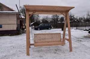 Садовые качели из сосны для дачи 0015