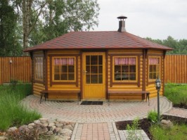 Беседка овальная закрытая (без гриля) 0335