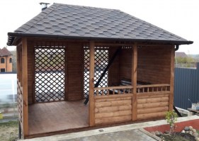 Деревянная садовая беседка 0627