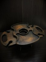 Винный столик + менажница-поднос (дуб) 0058