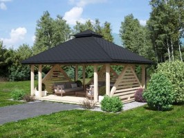 Деревянная садовая беседка 1080