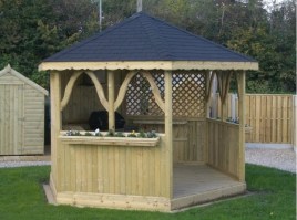 Деревянная шестигранная беседка 1010