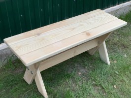 Скамейка деревянная садовая для дачи 0079