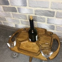 Винный столик + менажница (дуб) 0079