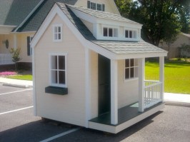 Игровой домик для детей из дерева под заказ (2 этажа) 0058