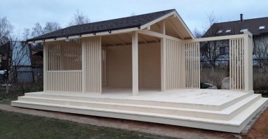 Деревянная садовая беседка 0856